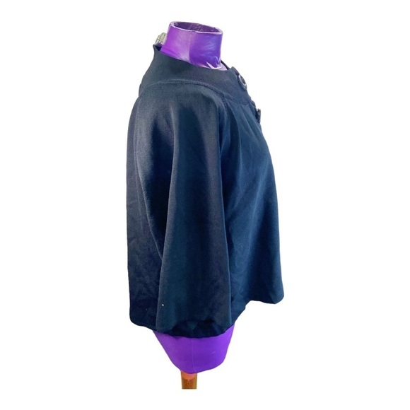 Cable & Gauge black drapey double button viscose nylon cardigan L - Picture 3 of 9